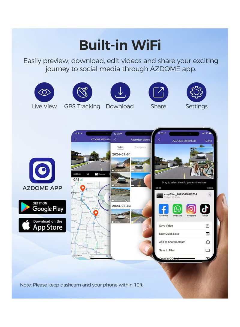 أزدوم داش كام 4K M660 - أحدث إصدار داش كام